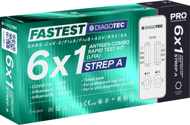 Opakowanie testu 6w1 Strep A PRO FASTEST DIAGOTEC