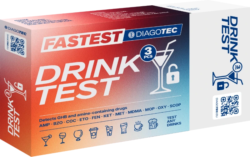 Opakowanie testu do napojów GHB Drink Test FASTEST DIAGOTEC