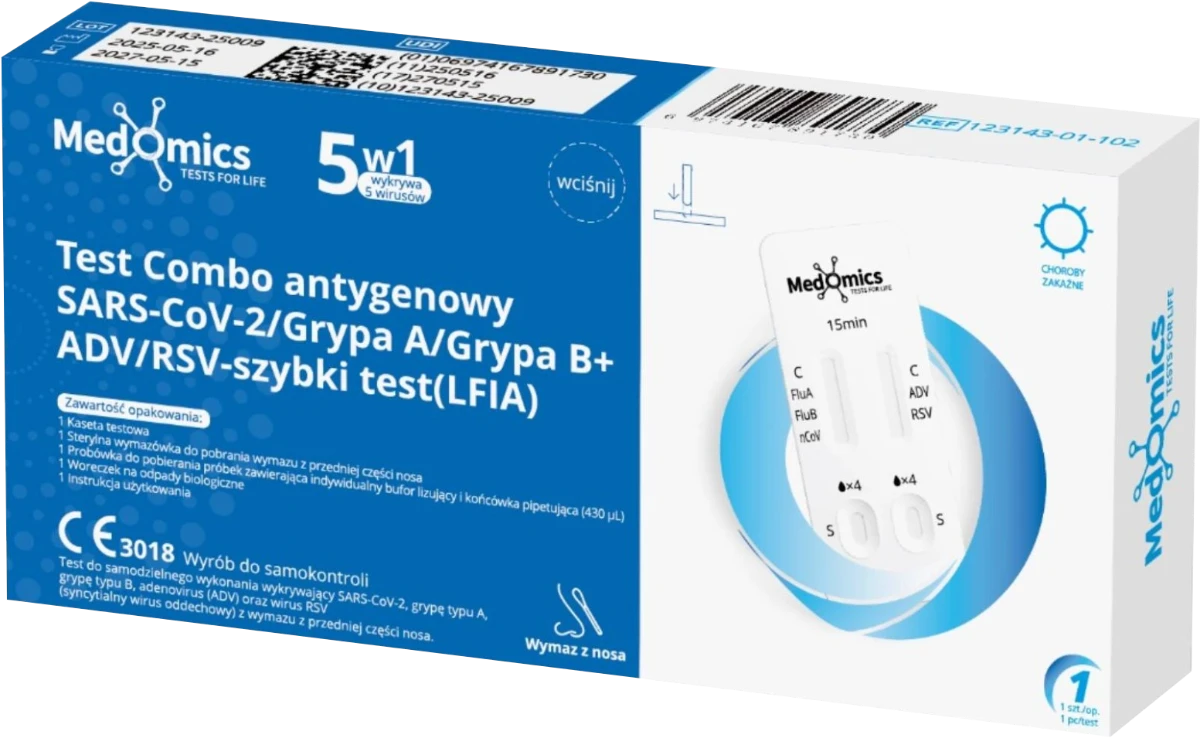 Opakowanie testu Medomics 5w1