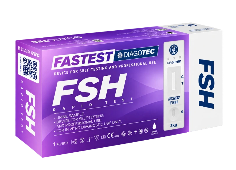 Opakowanie testu menopauzalnego FSH FASTEST DIAGOTEC